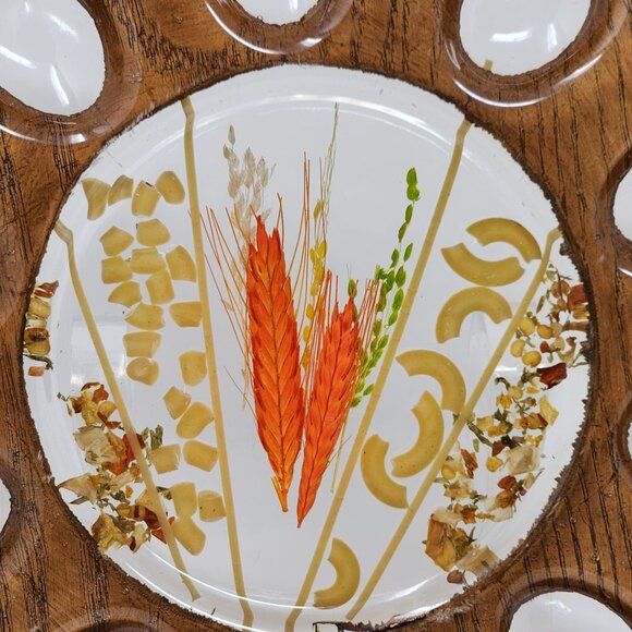 Resin Deviled Egg Tray Dried Flowers and Pasta 8.5" Design Gifts Vintage - Picture 2 of 9
